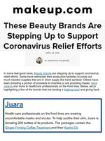 MAKEUP.COM: Beauty Brands Are Stepping Up to Support Coronavirus Relief Efforts