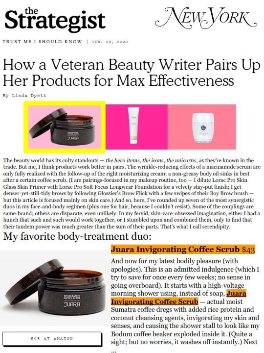NEW YORK MAGAZINE: How a Veteran Beauty Writer Pairs Up Her Products for Max Effectiveness