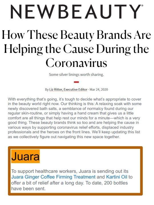 NEW BEAUTY : How These Beauty Brands Are Helping the Cause During the Coronavirus